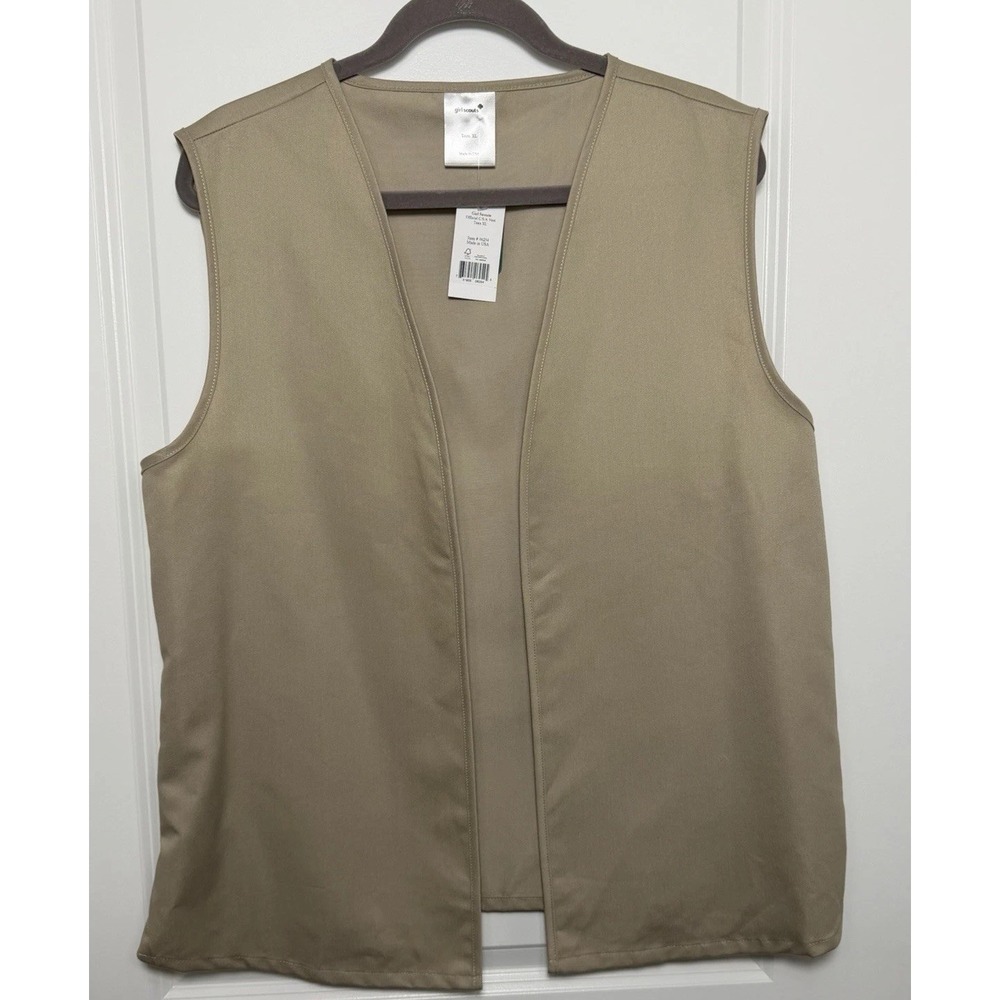 NEW Girl Scouts Official Uniform Vest XL Khaki Cadette Teen Ambassador Scout